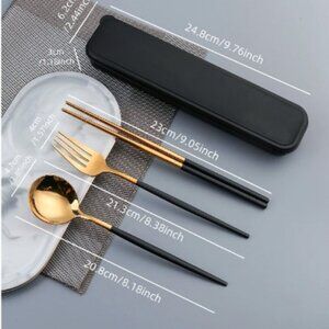 Cutlery Utensil Travel Kit with Chopsticks Reusable